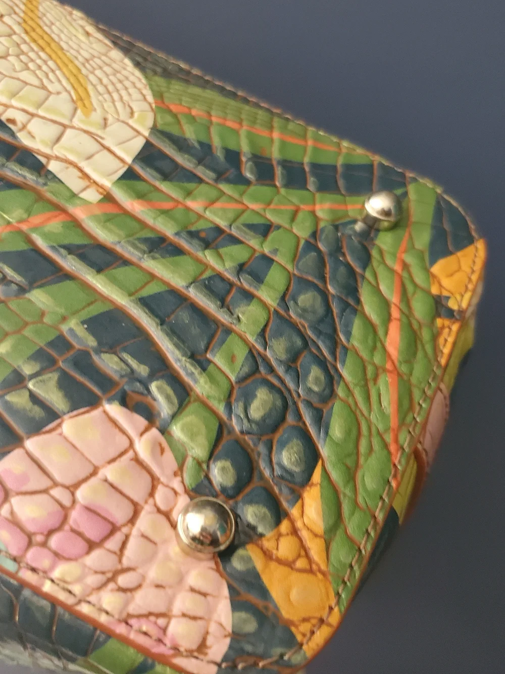 Brahmin croc embossed